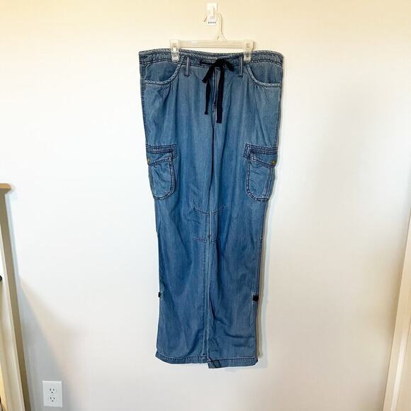 Juicy Couture Denim - Juicy couture‎ cargo relaxed soft denim pants drawstring waist size 32/large